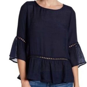 🍂 Bobeau Navy Sheer Top